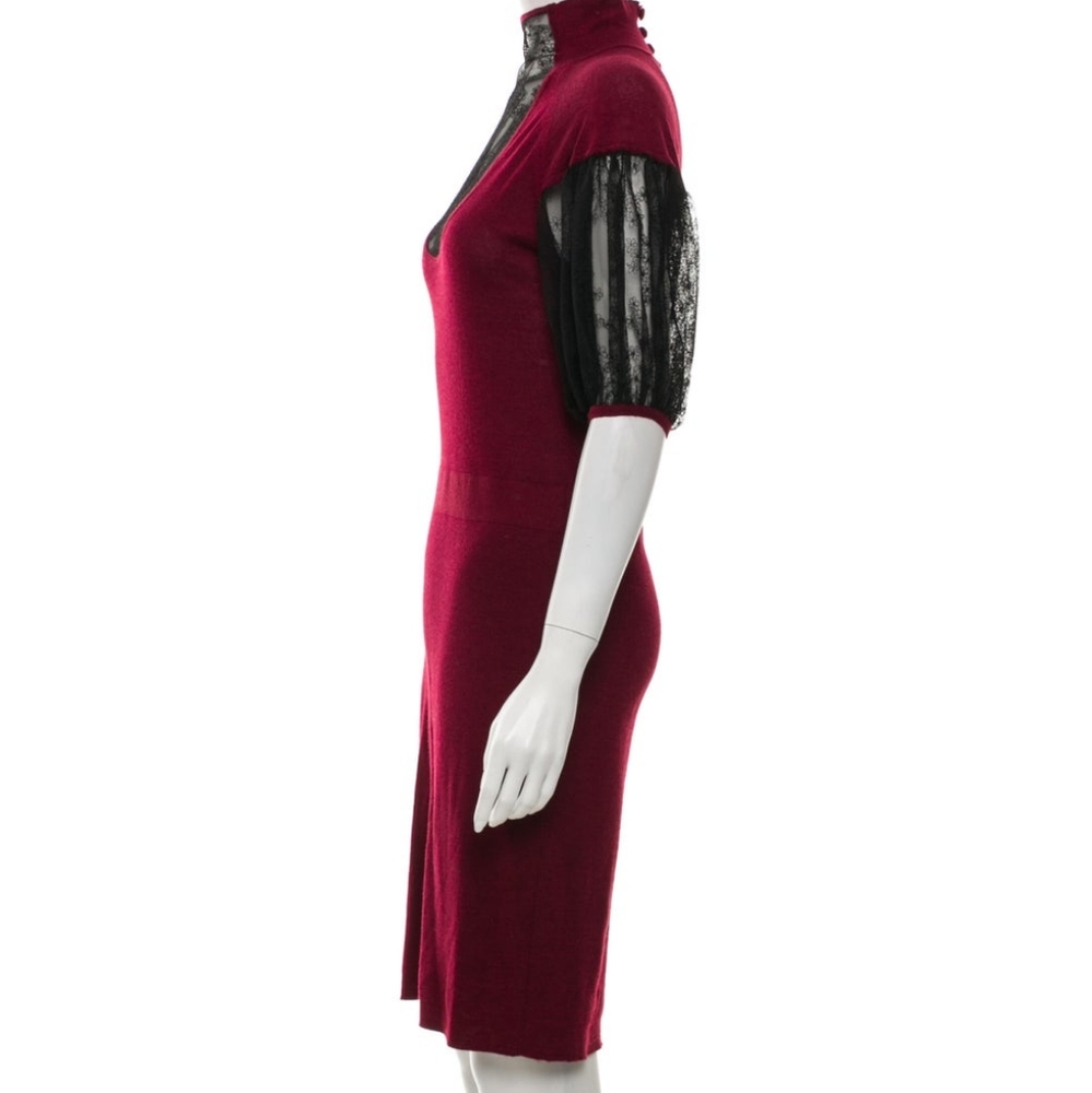 FENDI CASHMERE SILK BLEND LACE DRESS - Picture 3 of 3